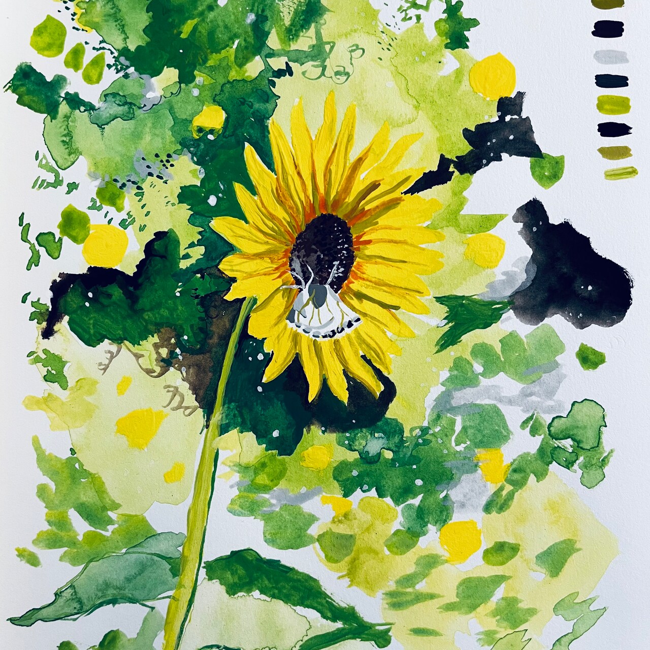 Gouache Sunflower Painting, Part II with @AdrienneHodgeArt